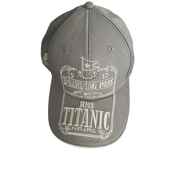 R.M.S. Titanic 1912 Embroidered Baseball Cap Gray - Strap back Hat - Picture 1 of 6